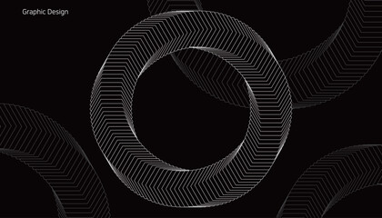 트위스트 되면 무한히 돌아가는 원형 입체 디자인