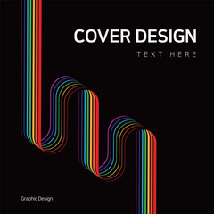 무지개 색상 라인을 활용한 커버 디자인