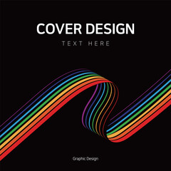 무지개 색상 라인을 활용한 커버 디자인
