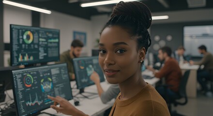 A remote marketing specialist analyzing analytics data in a modern home office