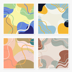 Artwork trendy contemporary abstract shapes. Background with abstract Colorful. Banner and cover for your design.