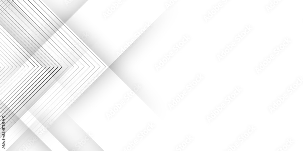 Aufkleber Elegant abstract background with grey lines with shadow. modern abstract gray line light dynamic shape composition background. Gray and white geometric background with copy space. , Modern design.	