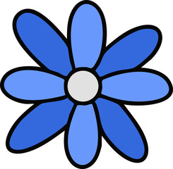 봄꽃 라인드로잉 컬러 아이콘(spring flower line drawing color icon)