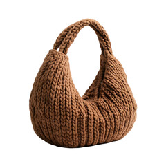 Brown Knitted Shoulder Bag