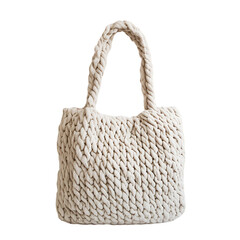 Cream Knit Tote Bag