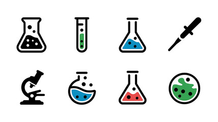 Obraz premium Scientific tools and glassware illustrate laboratory research, experimentation, and analysis.