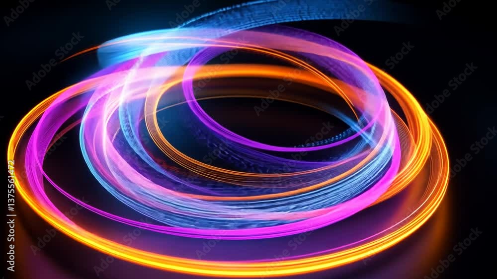 Poster abstract light trails forming captivating patterns, showcasing vibrant color gradients in motion