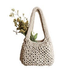 Crochet Bag: Handmade Beige Shoulder Bag