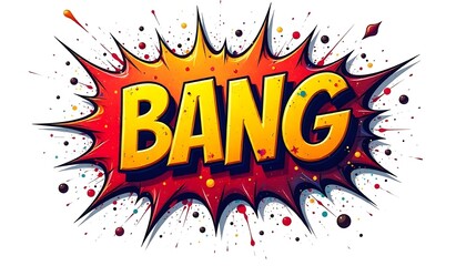 BANG speech explosion pop art bubble exclamation cloud isolated on a white background