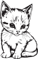 Fototapeta premium Cute kitten. Hand drawn vector illustration