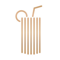 Iced lemon tea striped icon.