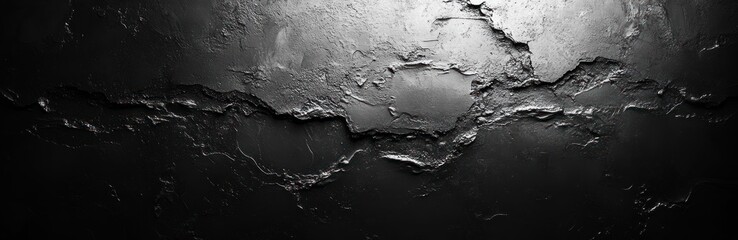 Fototapeta premium Wide Screen Blackboard Background Texture Panoramic Wallpaper for School College Concept Minimalist Gray Black Slate