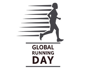 Celebrate Global Running Day with a Dynamic Runner Silhouette Design.