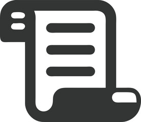 Scroll Paper Outline Icon Isolated on Transparent Background