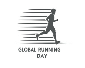 Celebrate Global Running Day with a Dynamic Runner Silhouette Design.