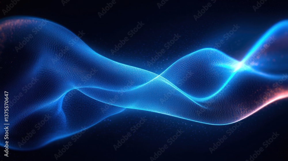 Aufkleber futuristic abstract glowing wave patterns digital technology background with blue light and smooth g