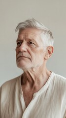 Thoughtful Senior Man Portrait Wisdom, Age, and Reflection