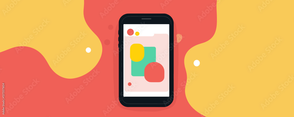 Aufkleber colorful mobile interface on abstract background, app design vector.