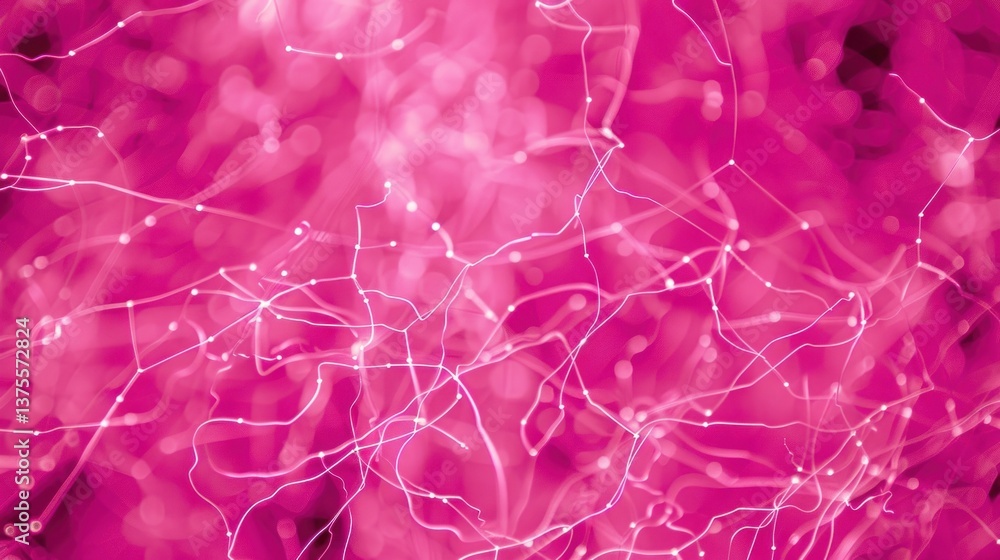 Aufkleber digital network concept with pink colors and interconnecting lines.