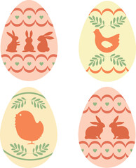 easter eggs with graphic design. vector illustration for the happy easter holiday. spring background for decoration.