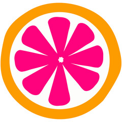 Summer cute exotic tropical fruits in flat design.Healthy sweet food. 
