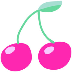 Summer cute exotic tropical fruits in flat design.Healthy sweet food. 
