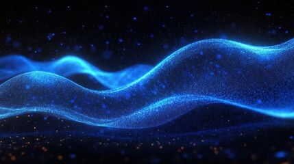 Glowing Blue Digital Wave Background Futuristic Motion Graphic Technology Concept