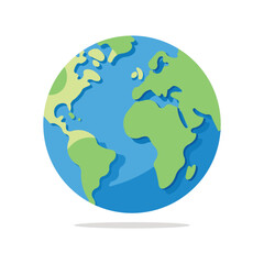 World Globe Icon - Minimal Earth Planet Vector Graphic.Adobe Illustrator Artwork