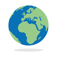 Planet Earth Globe World Icon - Simple Vector Illustration & Illustration