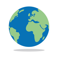 Earth .in white background .world  map.Adobe Illustrator Artwork
