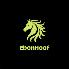 Majestic Horse Silhouette Logo in Solid Black Vector Style