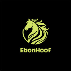 Majestic Horse Silhouette Logo in Solid Black Vector Style