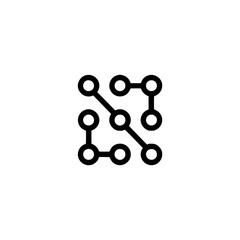 Minimalist Circuit Pattern: Modern Tech Icon on White