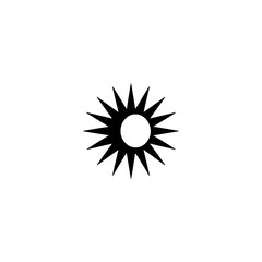 Minimalist Sunburst Icon on a Gray Background