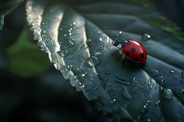 Fototapeta premium ladybug on a leaf
