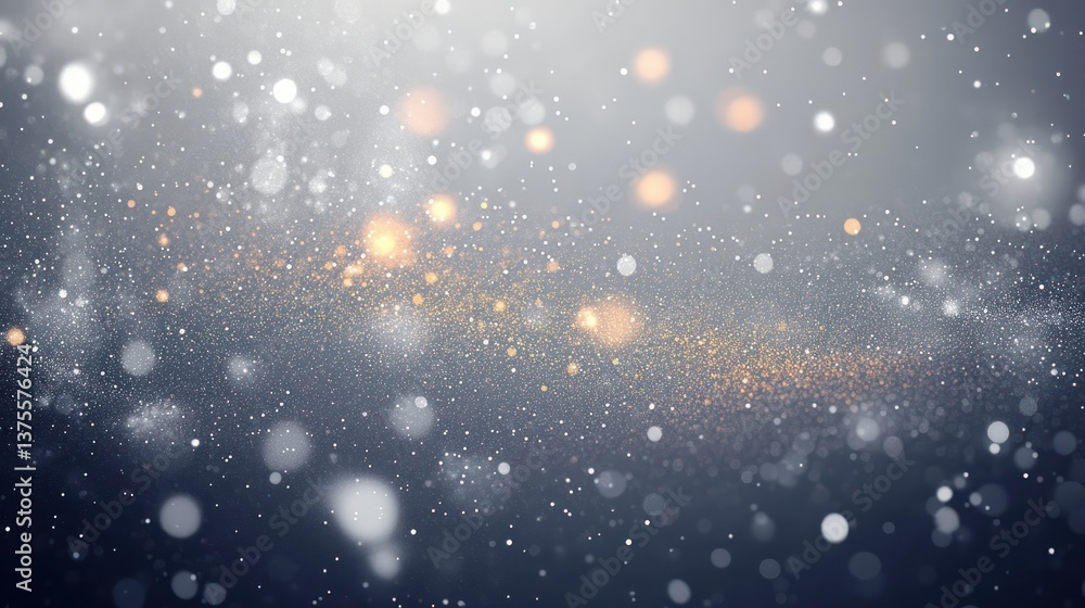 Poster elegant silver white abstract background with soft bokeh lights and sparkling particles for modern p