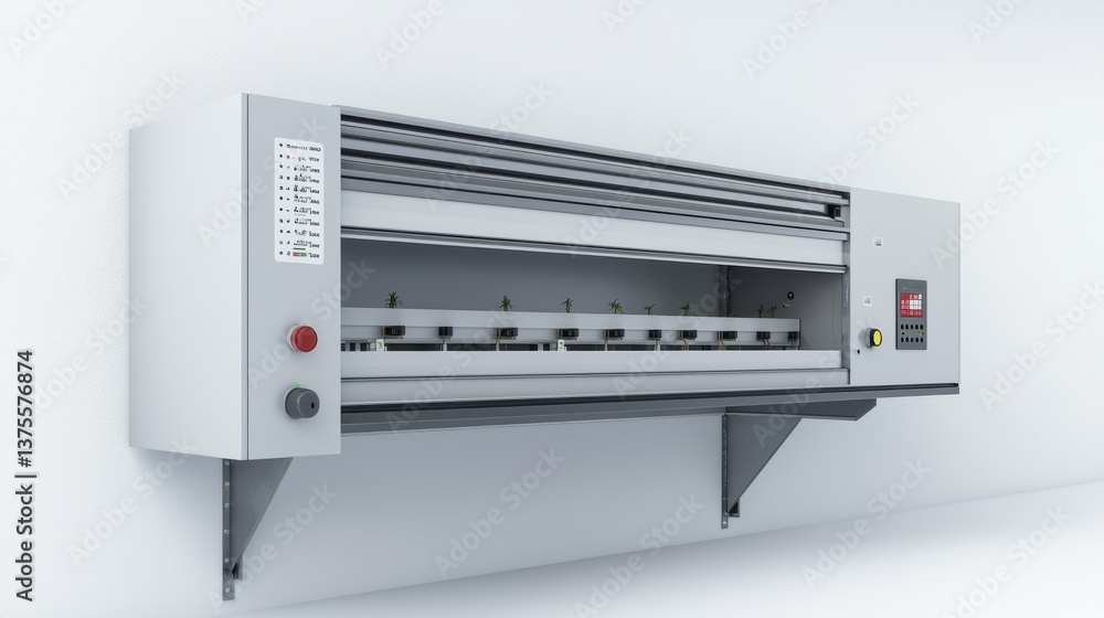 Poster climate control system monitoring temperature and humidity ensuring optimal growth
