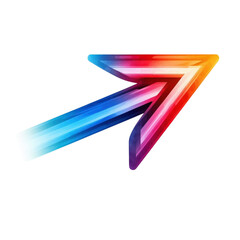 A decorative gradient arrow with beveled edges, isolated on transparent background, PNG file.