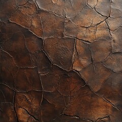 Fototapeta premium Cracked Leather Texture: A close-up of cracked leather texture. This image evokes a sense of age, wear, and ruggedness, with intricate patterns of cracks and crevices across its surface.