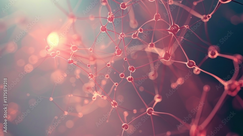 Poster abstract cloud computing network background with floating nodes.