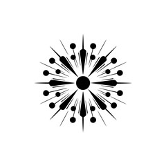 Minimalist Geometric Burst Design on White Background, Vector Illustration