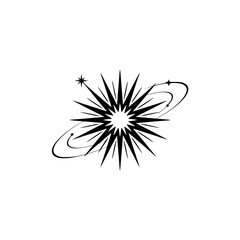 Fototapeta premium Celestial Burst: Black and White Star Logo, Vector Design