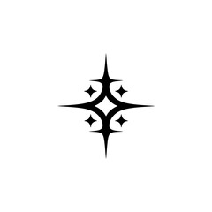 Minimalist Starburst Icon, Black on White, Modern Design Element