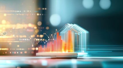 Dynamic data visualization driving real estate insights digital workspace infographic modern environment aerial perspective