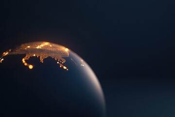 Illuminated globe depicting geopolitical dynamics with dark back