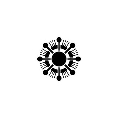 Abstract Black Circular Geometric Design on White Background