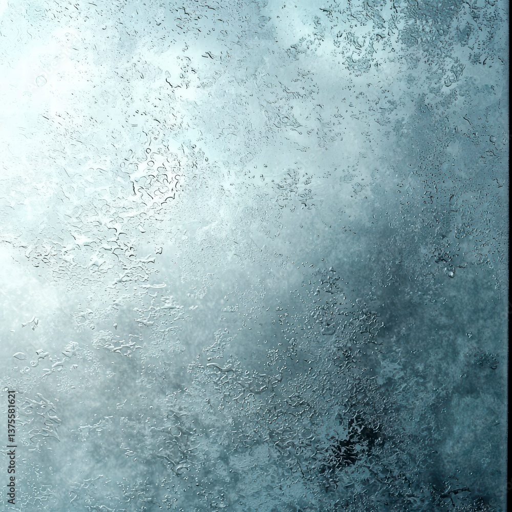Aufkleber frozen surface: an abstract macro shot reveals a textured surface with frosted layers, showcasing ic