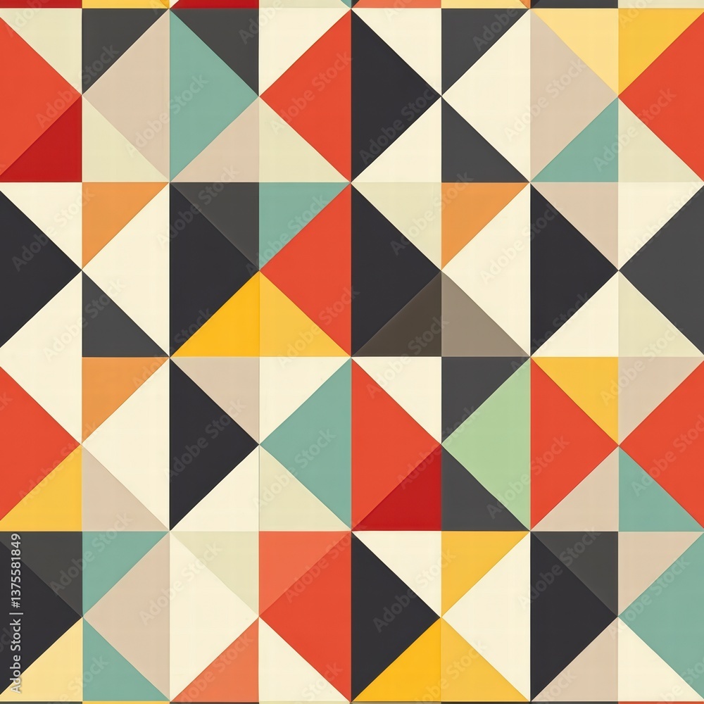 Aufkleber geometric harmony: captivating colorful triangles artfully interwoven to create an appealing visual 