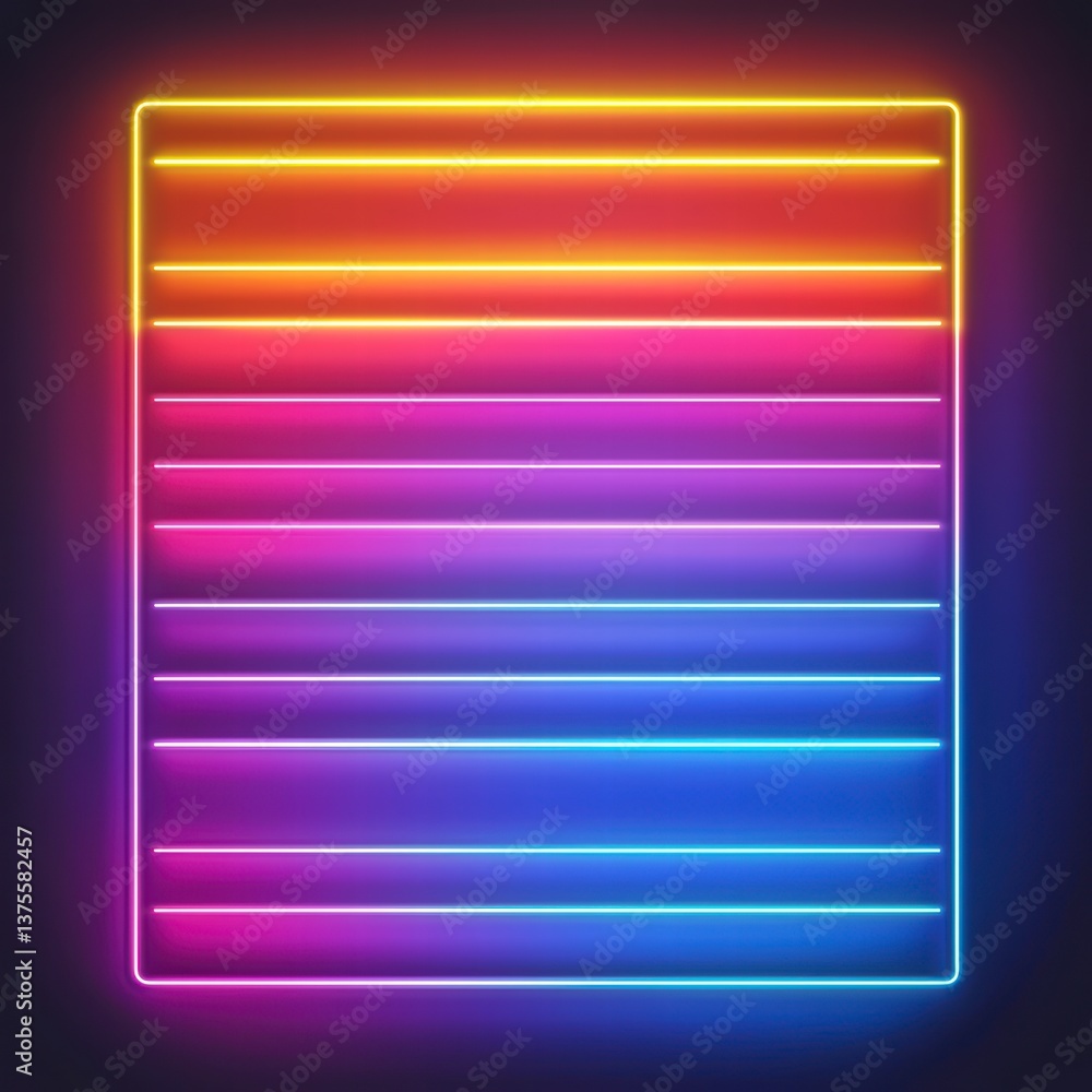 Poster neon sunset: a vibrant neon sign radiates a captivating sunset gradient, creating a mesmerizing disp