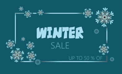 Winter sale up to 50 % off .Snowfall Adobe Illustrator Artwork